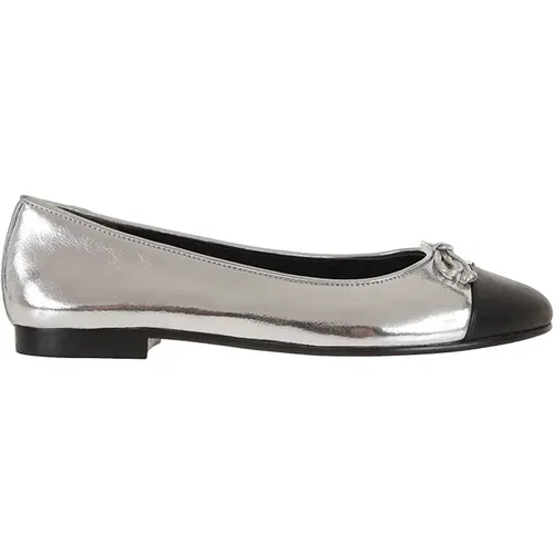 Two-tone Leather Cap-Toe Ballet Flats , female, Sizes: 5 1/2 UK, 3 UK, 4 UK, 3 1/2 UK, 6 UK, 2 UK, 4 1/2 UK, 7 UK, 5 UK - TORY BURCH - Modalova