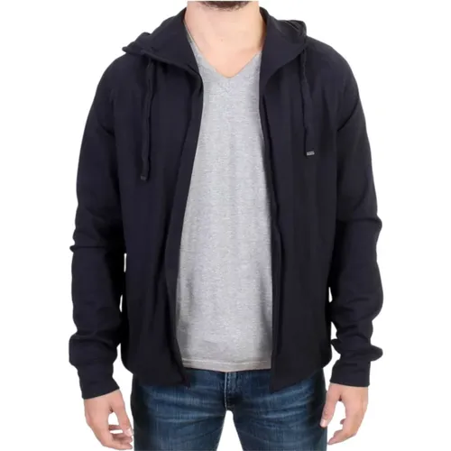 Blauer Baumwollkapuzenpullover Eleganter Stil , Herren, Größe: L - Costume National - Modalova