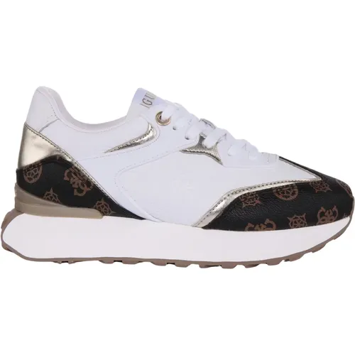 White Brown Running Inspired Trainers Women , female, Sizes: 5 UK, 6 UK, 7 UK - Guess - Modalova