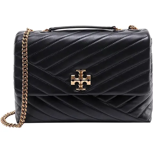 Matelassé Leather Shoulder Bag with Metal Logo , female, Sizes: ONE SIZE - TORY BURCH - Modalova