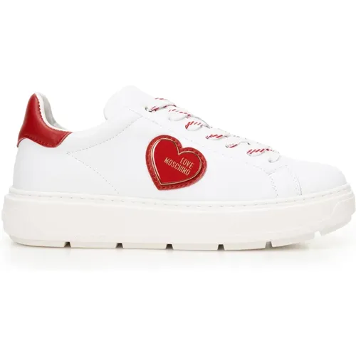 Edle Metall Sneakers , Damen, Größe: 37 EU - Love Moschino - Modalova