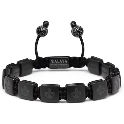 Men`s Ceramic Flatbead Bracelet in Matte , Herren, Größe: XL - Nialaya - Modalova