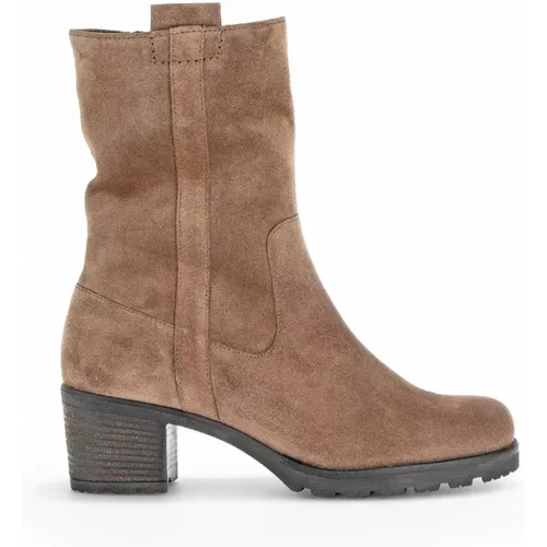 Taupe Wildleder Stiefeletten , Damen, Größe: 38 1/2 EU - Gabor - Modalova