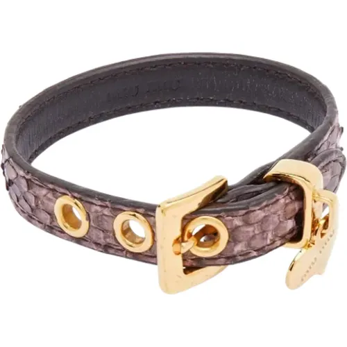 Pre-owned Leather bracelets , female, Sizes: ONE SIZE - Miu Miu Pre-owned - Modalova