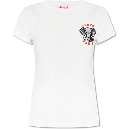 T-Shirt mit Logo , Damen, Größe: L - Kenzo - Modalova