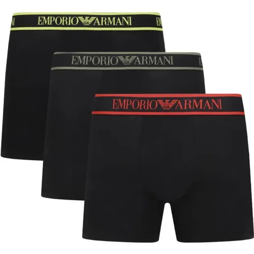 Schwarzes Boxershorts-Set - Stretch-Baumwolle , Herren, Größe: M - Emporio Armani - Modalova