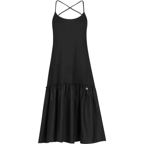 Schwarzes Kleid mit Überkreuzten Streifen , Damen, Größe: XS - Liu Jo - Modalova