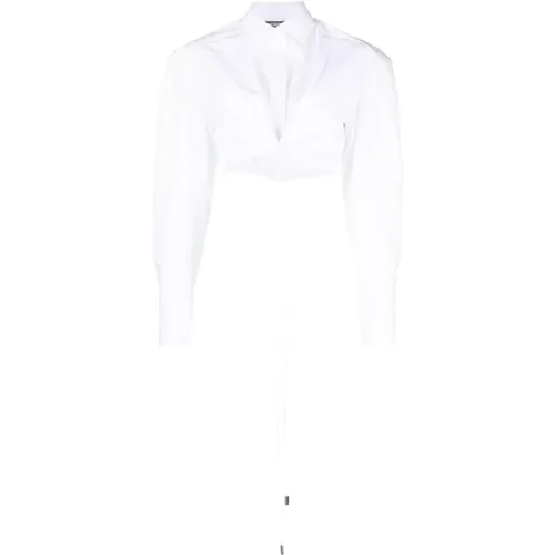 Weiße Plidao Crop-Bluse , Damen, Größe: M - Jacquemus - Modalova