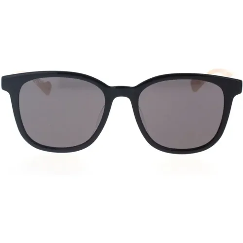 Minimalistische quadratische Sonnenbrille mit genderfluidem Stil , Damen, Größe: 55 MM - Gucci - Modalova