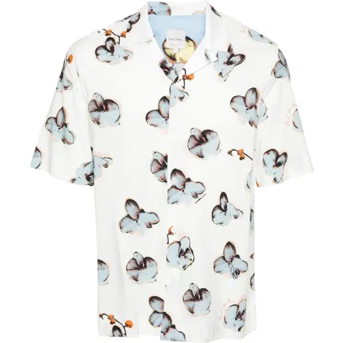 Floral Print Camp Collar Shirt , male, Sizes: XL, L, S, M - Paul Smith - Modalova