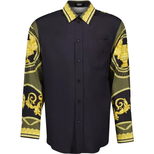 Barocco Print Shirt Autumn-Winter 2024 , male, Sizes: M, L - Versace - Modalova