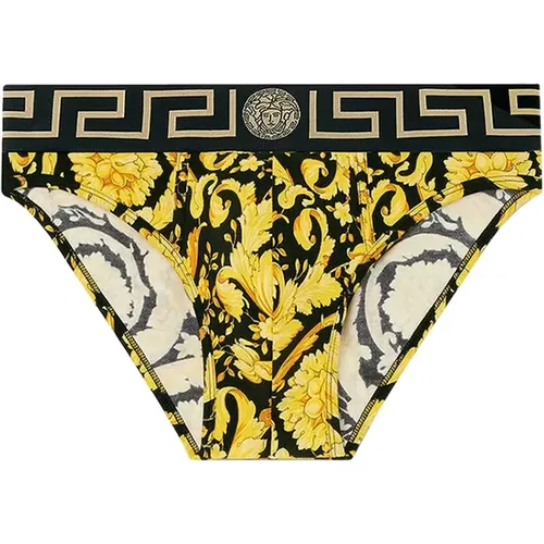 Stretch-Baumwollslip mit Barocco-Print , Herren, Größe: L - Versace - Modalova