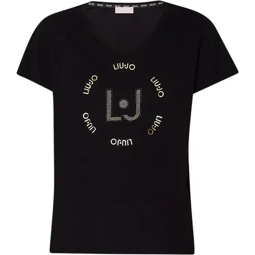 T-Shirt mit Druck und Strass Liu Jo - Liu Jo - Modalova
