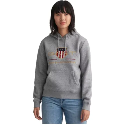 Golden Effect Hooded Sweatshirt , female, Sizes: L, XL, S, M, XS - Gant - Modalova