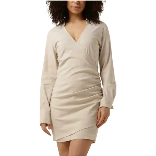 Creme Mini Kleid Zaha Stil , Damen, Größe: XL - Second Female - Modalova