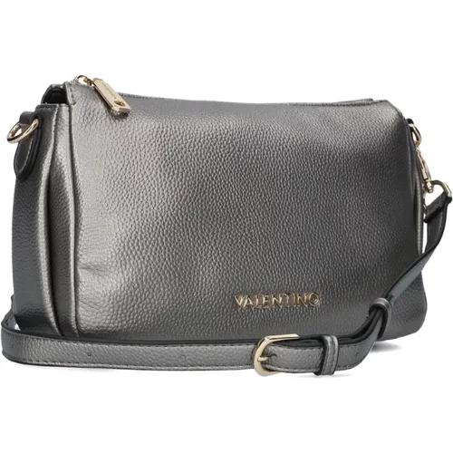 Silberne Schultertasche Naif RE,Schwarze Leder-Schultertasche Glamour - Valentino by Mario Valentino - Modalova