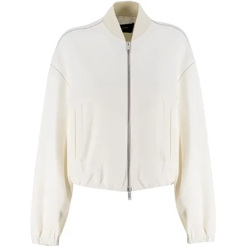 Cropped Milano Stitch Jacket with Jewelled Details , female, Sizes: S - Fabiana Filippi - Modalova