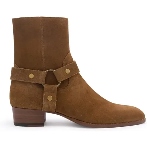 Leather Ankle Boots , male, Sizes: 8 UK, 6 1/2 UK, 5 1/2 UK, 11 UK, 6 UK, 5 UK, 8 1/2 UK, 7 UK - Saint Laurent - Modalova