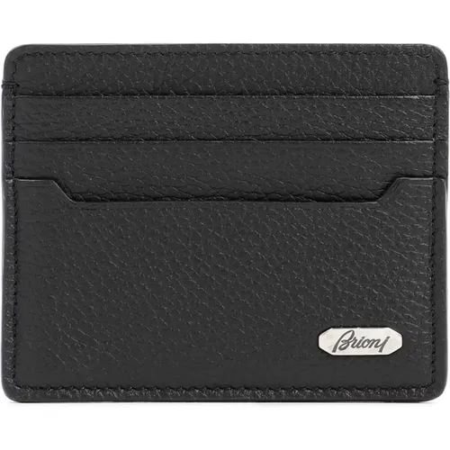 Leather Card Holder Wallet , male, Sizes: ONE SIZE - Brioni - Modalova