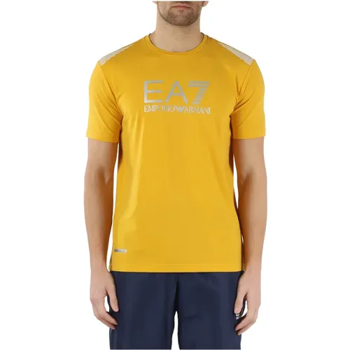 Natürliches Ventus7 Baumwoll T-Shirt , Herren, Größe: 2XL - Emporio Armani EA7 - Modalova