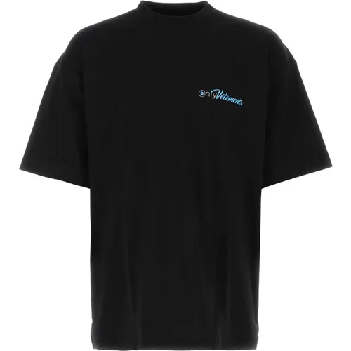 Schwarzes Baumwoll-Oversize-T-Shirt , Herren, Größe: XS - Vetements - Modalova