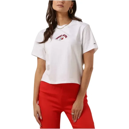 Varsity Prep Tee für Damen , Damen, Größe: XS - Tommy Jeans - Modalova