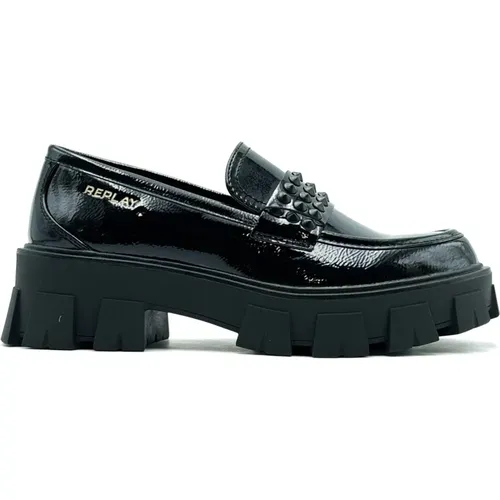 Schwarze flache Schuhe, Kollektion AW 2023/2024 , Damen, Größe: 38 EU - Replay - Modalova