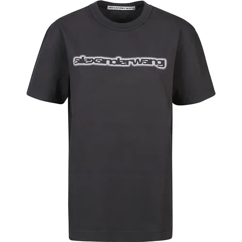 Obsidian Halo Glow Printed T-Shirt , female, Sizes: 2XS, XS - alexander wang - Modalova