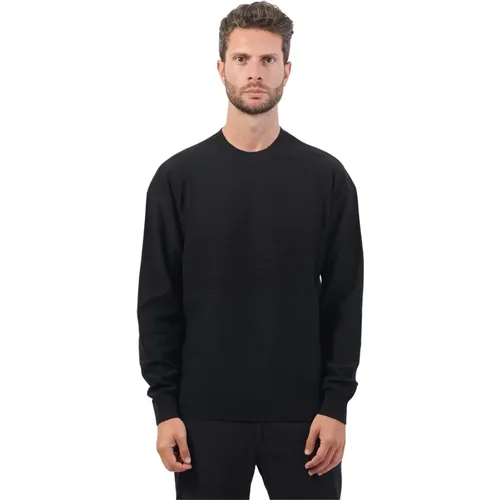 Gestreifter Baumwollpullover Schwarz , Herren, Größe: 2XL - Armani Exchange - Modalova