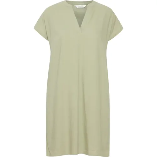 Linen Viscose Dress with Pockets , female, Sizes: L, M, XL, 2XL, S - b.Young - Modalova