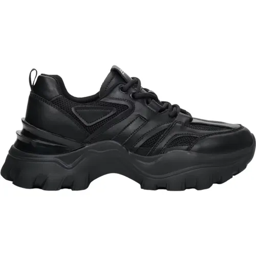 Schwarze Chunky Platform Sneakers , Damen, Größe: 39 EU - Estro - Modalova