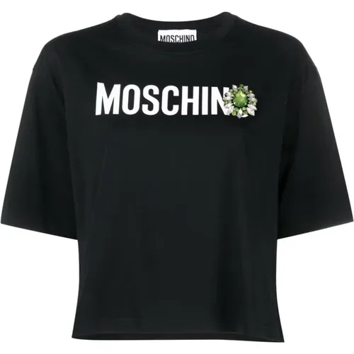 Lässiges Baumwoll-T-Shirt , Damen, Größe: S - Moschino - Modalova