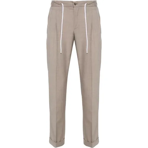 Wool Drawstring Pants with Pockets , male, Sizes: M, XL, L, 2XL - Barba - Modalova