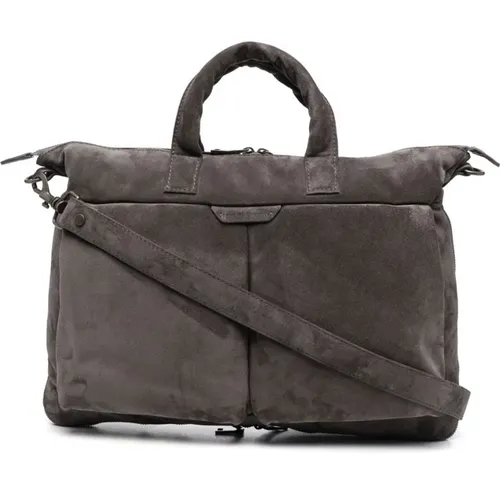 Suede Tote Bag , male, Sizes: ONE SIZE - Officine Creative - Modalova