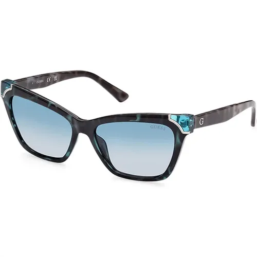 Turquoise Blue Gradient Sunglasses , female, Sizes: 57 MM - Guess - Modalova