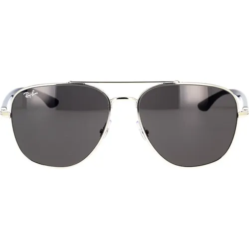 Vintage-inspired Sunglasses with Blue Rectangular Lenses and Rose Gold Frame , unisex, Sizes: 49 MM - Ray-Ban - Modalova