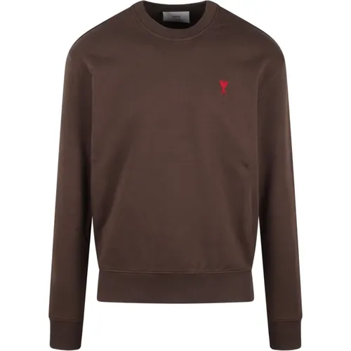 Herzbestickter Sweatshirt , Herren, Größe: XL - Ami Paris - Modalova