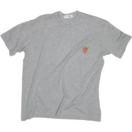 Graues Erdbeer T-Shirt , Herren, Größe: XS - Comme des Garçons - Modalova
