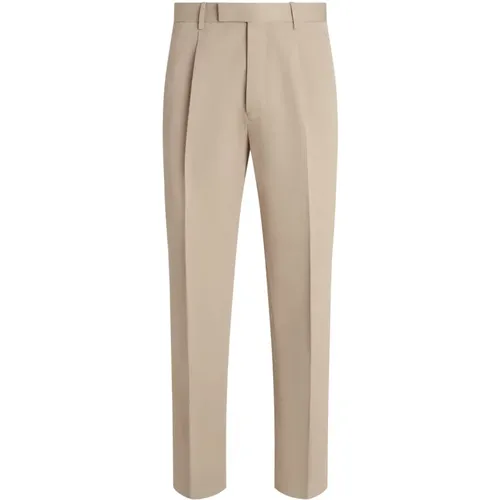 Trousers with Belt Loops , male, Sizes: L - Z Zegna - Modalova