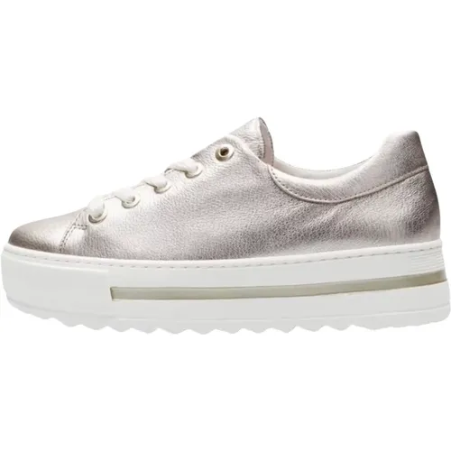 Goldene Low-Top-Plateau-Sneaker , Damen, Größe: 40 1/2 EU - Gabor - Modalova