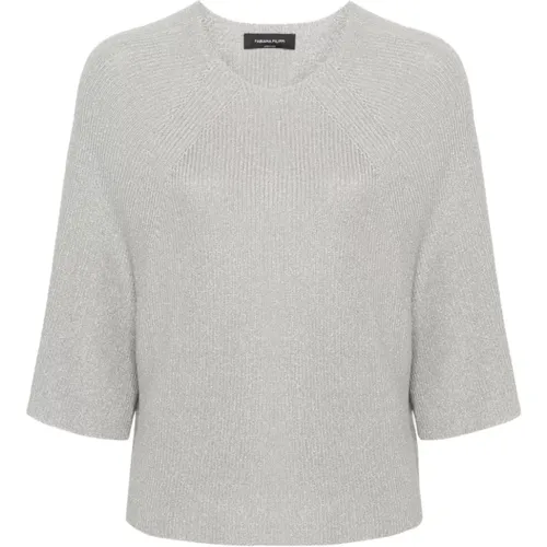 Short Sleeve Sweater , female, Sizes: S, L - Fabiana Filippi - Modalova