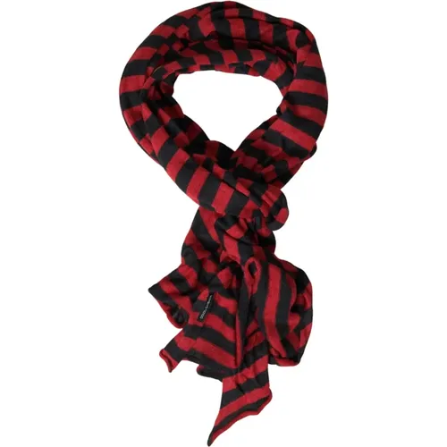 Red Striped Wrap Scarf , male, Sizes: ONE SIZE - Dolce & Gabbana - Modalova