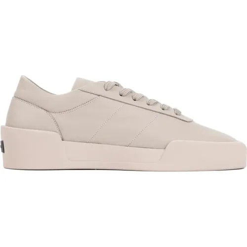 Taupe Leather Sneakers Nude & Neutrals , male, Sizes: 10 UK - Fear Of God - Modalova
