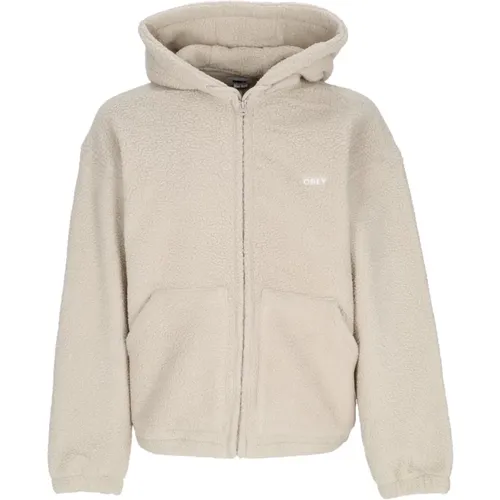 Silver Gray Sherpa Hooded Jacket , male, Sizes: M, S - Obey - Modalova