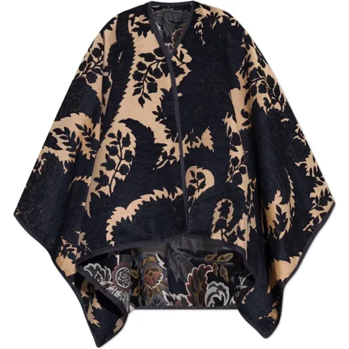 Reversible poncho with floral pattern , female, Sizes: ONE SIZE - ETRO - Modalova