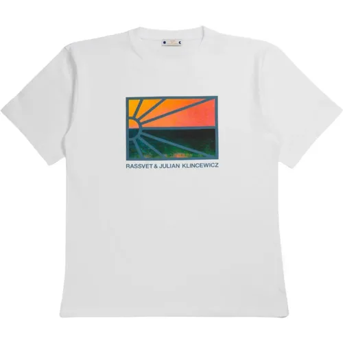 Sunset Logo T-shirt in Cotton , male, Sizes: L, XL - Rassvet - Modalova