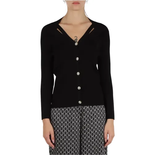 Ribbed V-Neck Cardigan with Button Closure , female, Sizes: S, L, XL, M, 2XL, XS - Marciano - Modalova