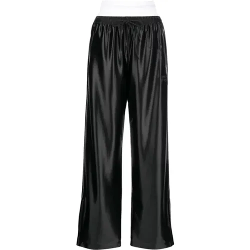 Schwarze Track Pants mit integriertem Slip und gestapeltem Wang-Puff , Damen, Größe: M - alexander wang - Modalova