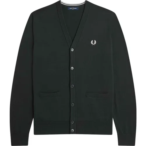 Knitted V-Neck Cardigan , male, Sizes: 2XL, XL - Fred Perry - Modalova