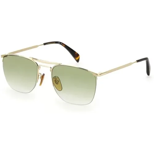 Gold Frame Sunglasses for Men , male, Sizes: 55 MM - Eyewear by David Beckham - Modalova